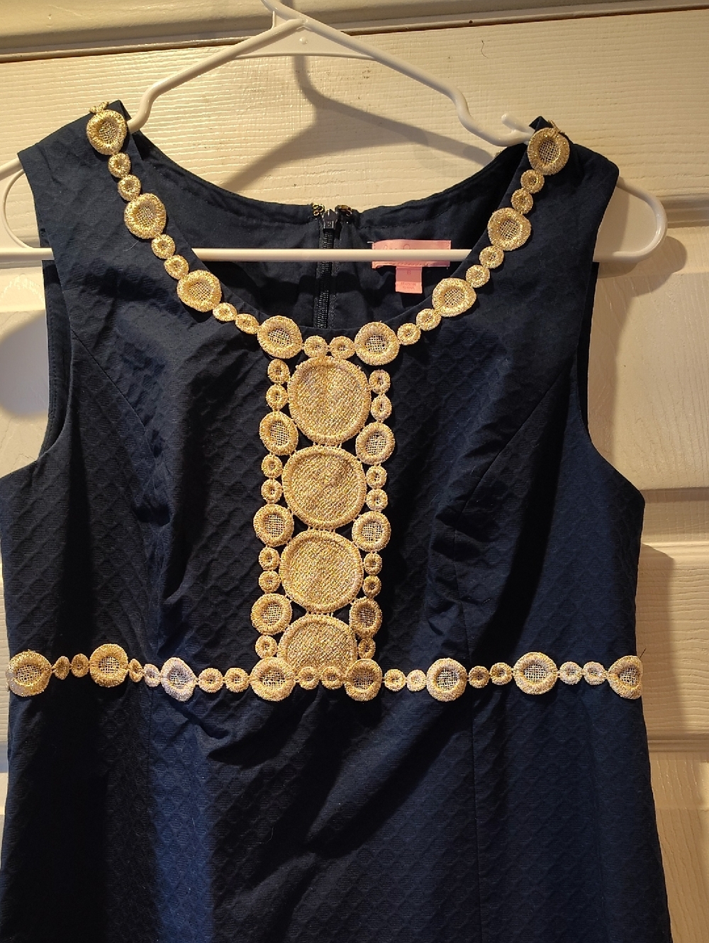 Lilly Pulitzer Rosie Lace Detail Shift Dress, True Navy, MSRP $198.  sz 6 - Picture 9 of 10